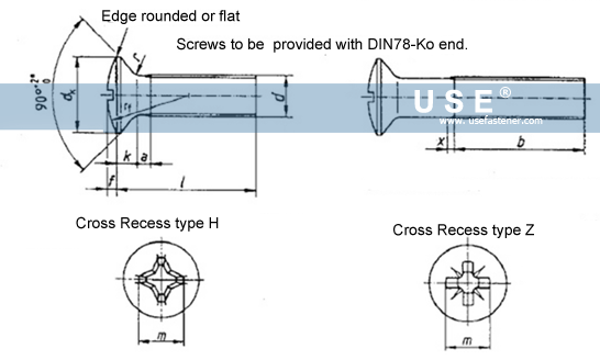 DIN 966 - Cross Recessed Raised Countersunk Head Screws